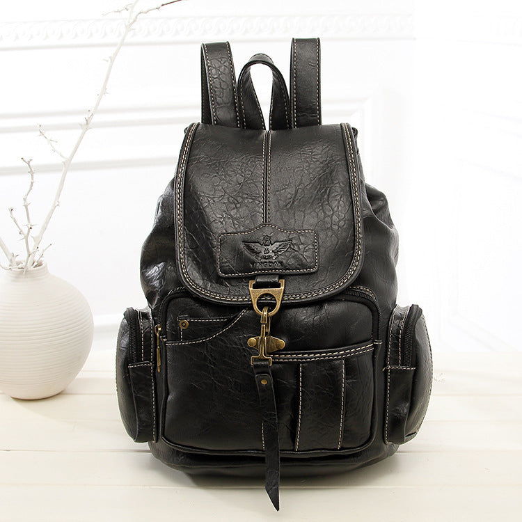 Retro shoulder bag female 2021 new female bag fashion trend hook women's backpack student bag - ChicaLux