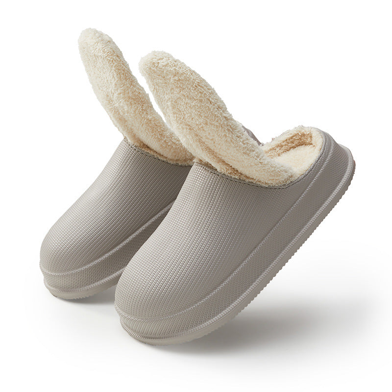 Men's And Women's Waterproof Warm Thick Bottom Non-slip Cotton Slippers - ChicaLux