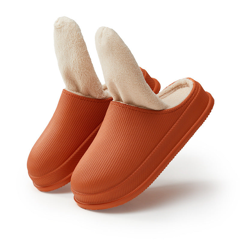 Men's And Women's Waterproof Warm Thick Bottom Non-slip Cotton Slippers - ChicaLux