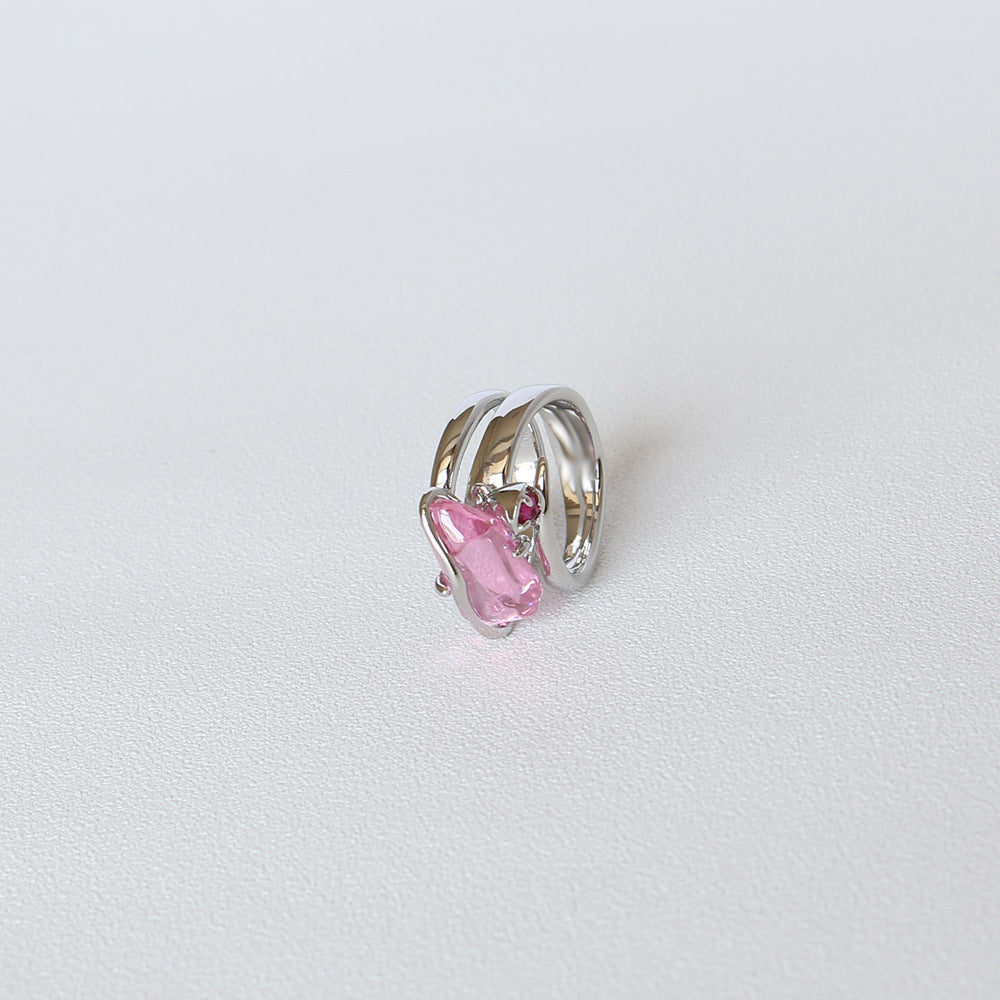 Zircon Ring Peach Blossom Crystal - ChicaLux