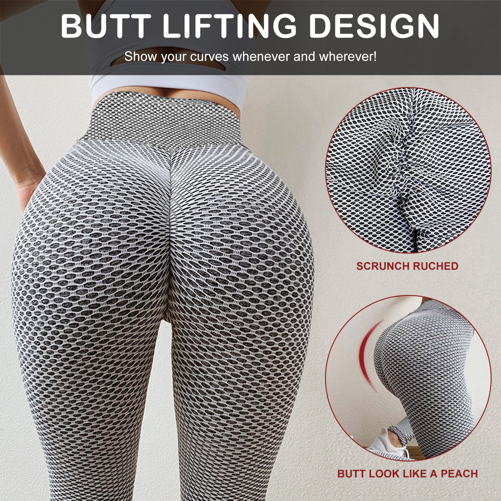 TIK Tok Leggings Women Butt Lifting Workout Tights Plus Size Sports High Waist Yoga Pants - ChicaLux