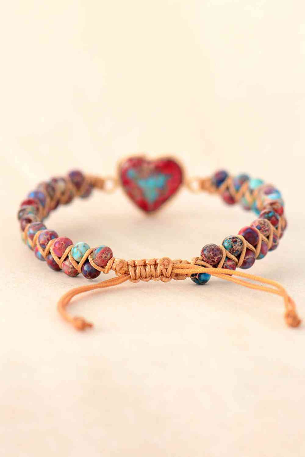 Handmade Heart Shape Natural Stone Bracelet - ChicaLux