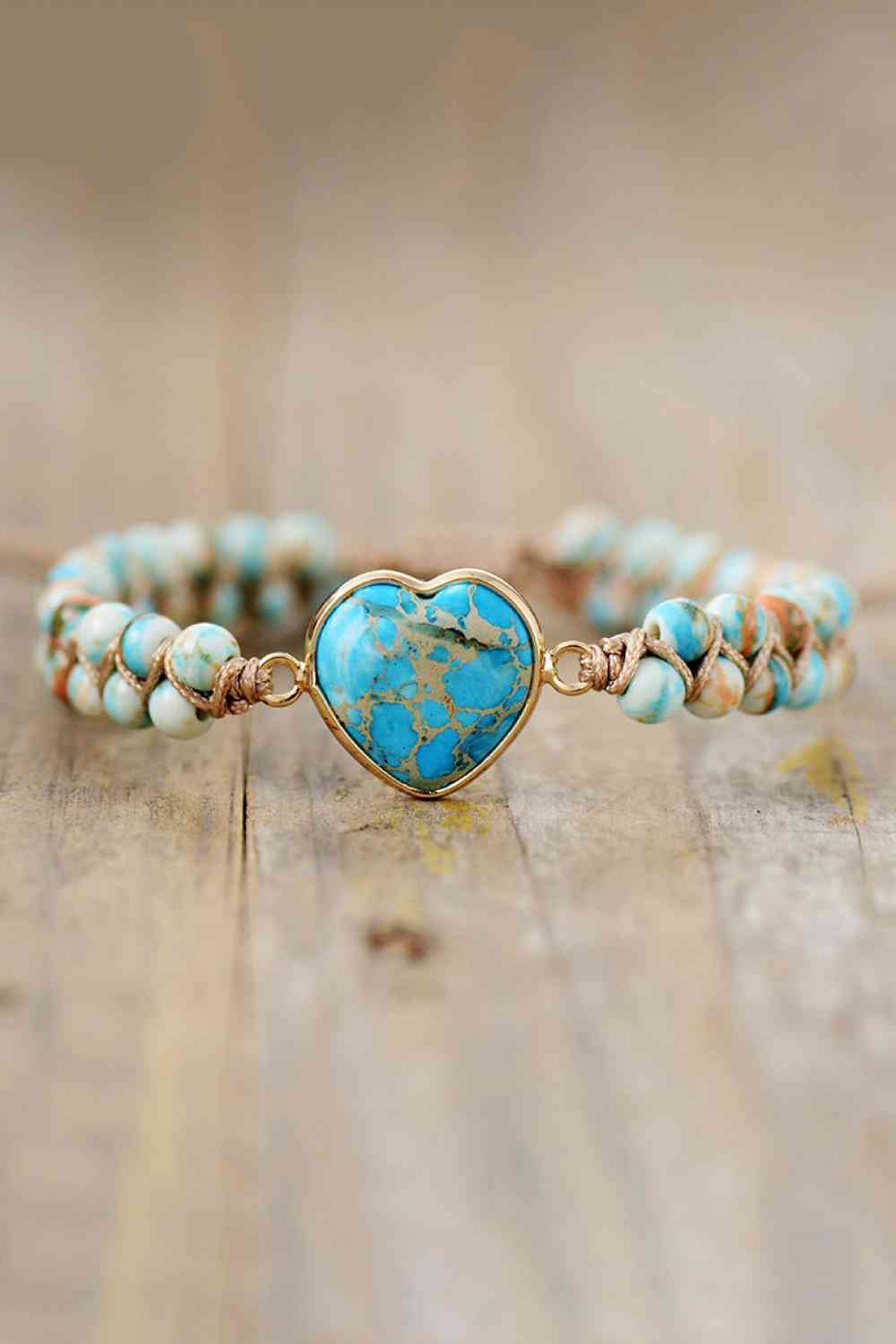 Handmade Heart Shape Natural Stone Bracelet - ChicaLux