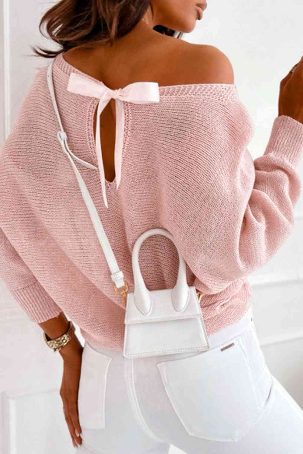 Ribbed Boat Neck Sweater - ChicaLux