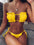 Frill Trim Ruched Bikini Set - ChicaLux