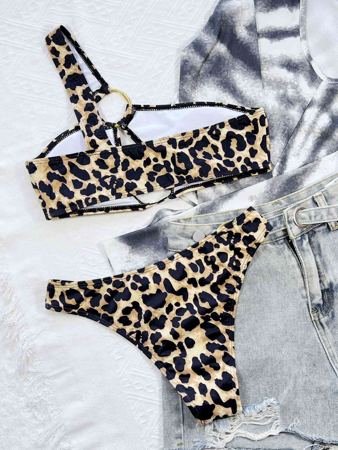 Leopard One-Shoulder Bikini Set - ChicaLux
