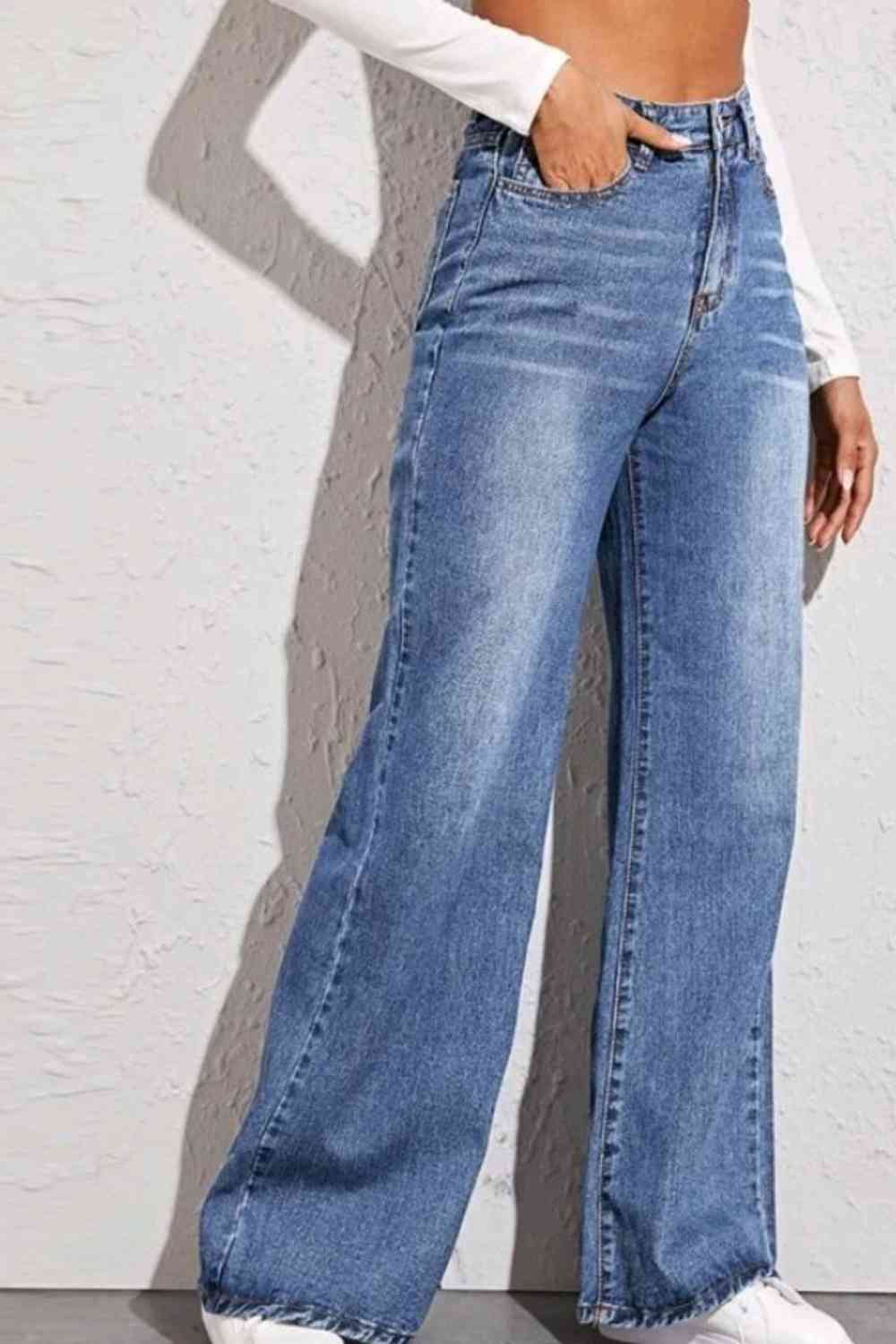 High Waist Wide Leg Jeans - ChicaLux