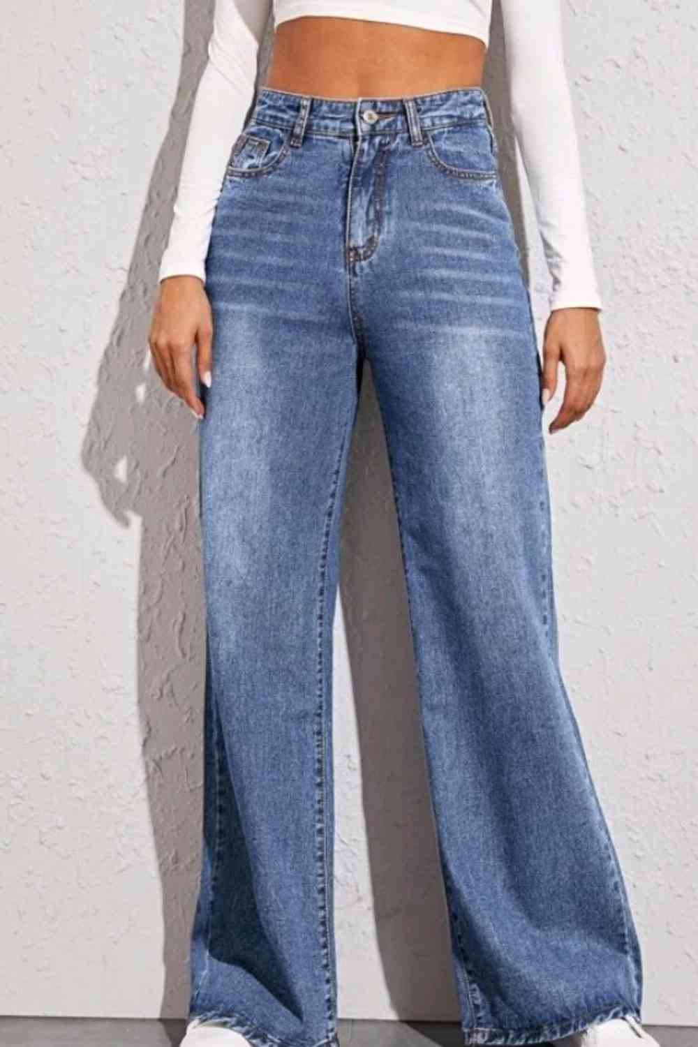 High Waist Wide Leg Jeans - ChicaLux