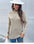 Suéter suelto de cuello alto de manga larga de color sólido para mujer 