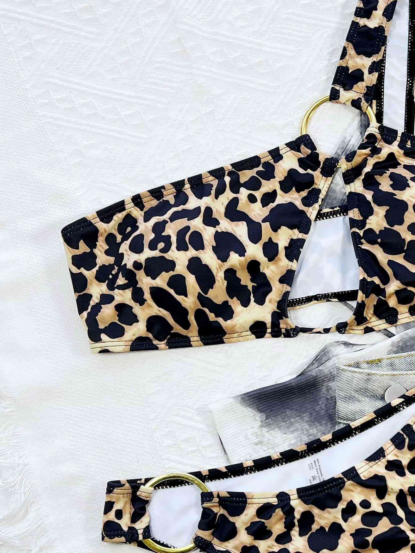 Leopard One-Shoulder Bikini Set - ChicaLux