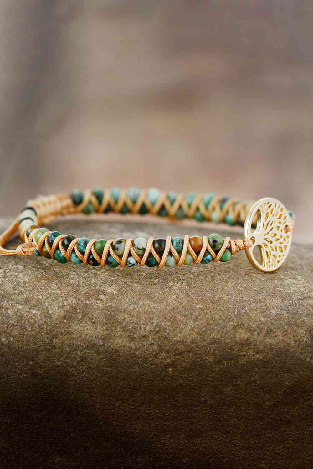 Handmade Tree Shape Beaded Copper Bracelet - ChicaLux