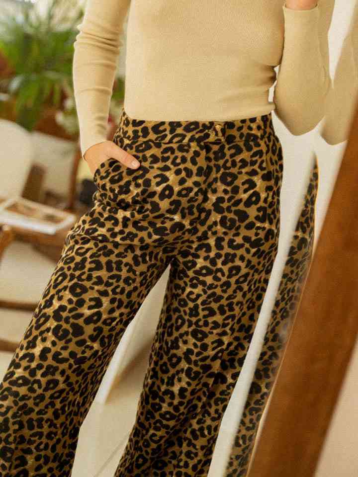Leopard Wide Leg Pants - ChicaLux