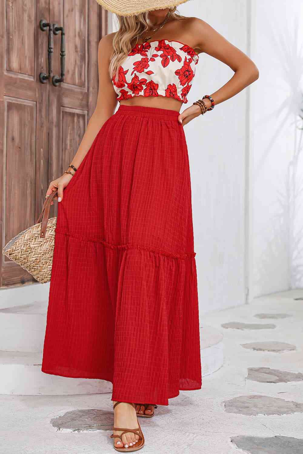 Floral Tube Top and Maxi Skirt Set - ChicaLux