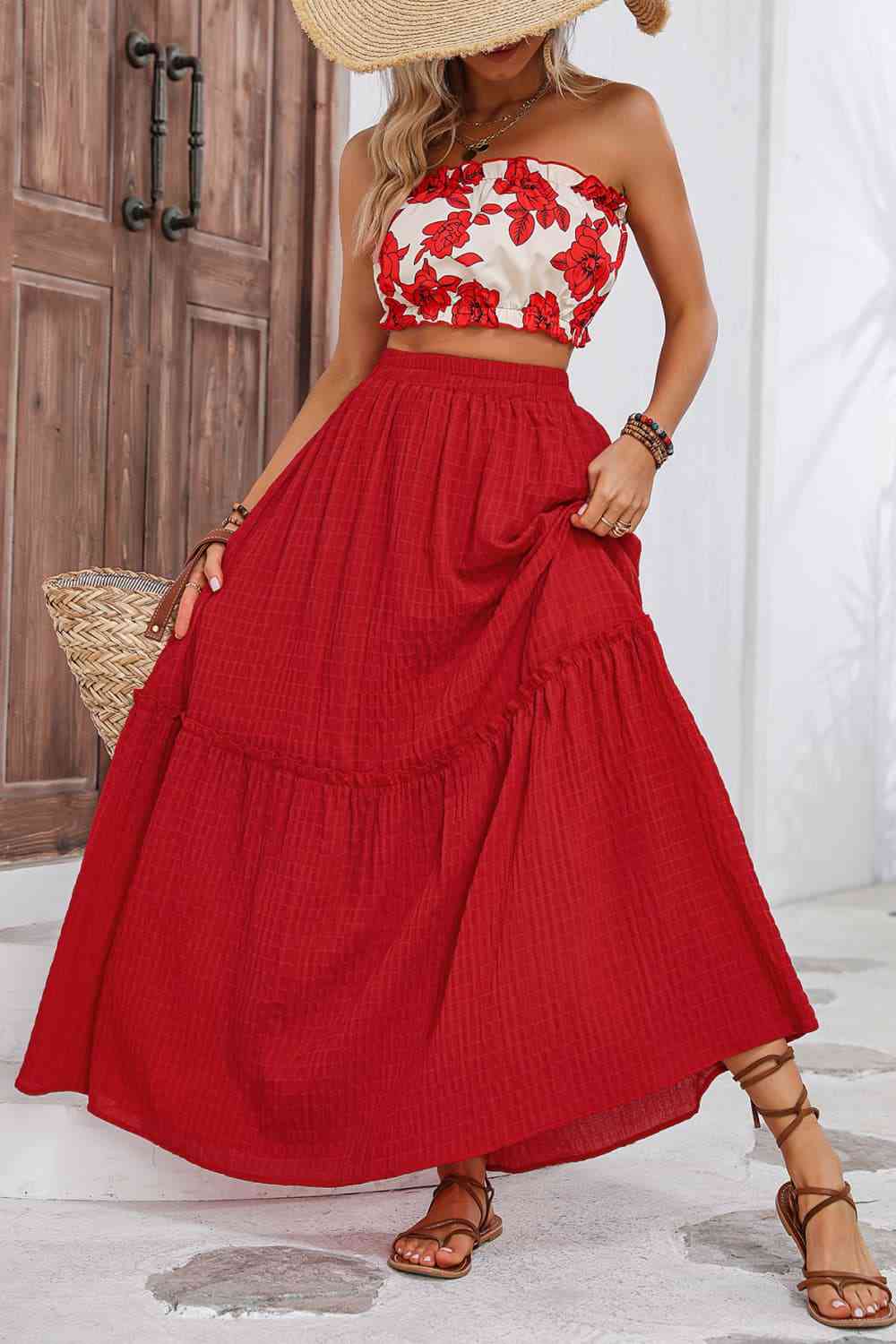 Floral Tube Top and Maxi Skirt Set - ChicaLux