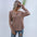 women's grey V-neck solid color pullover loose knitted sweater